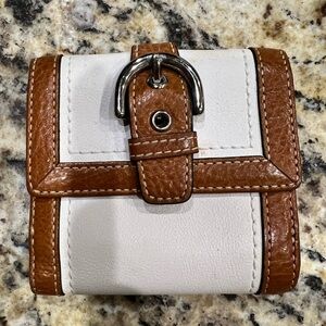 Coach White and Brown Leather Wallet